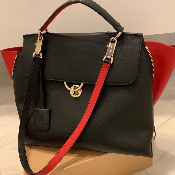 black and red handbag Valentino Women's Shoulder Bag VRing 